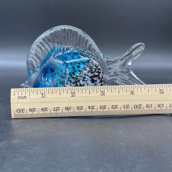 Art Glass Fish Paperweight Murano Style Tropical Fish Glass Figurine - Picture 12 of 12